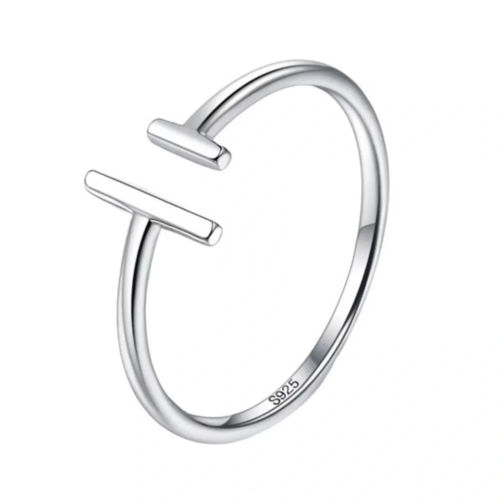 925 Sterling Silver Open Bar Ring